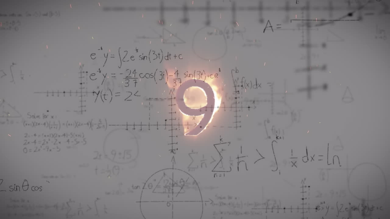 카운트다운을 통해 수학적 방정식의 애니메이션