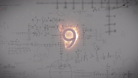 animation of mathematical equations over countdown
