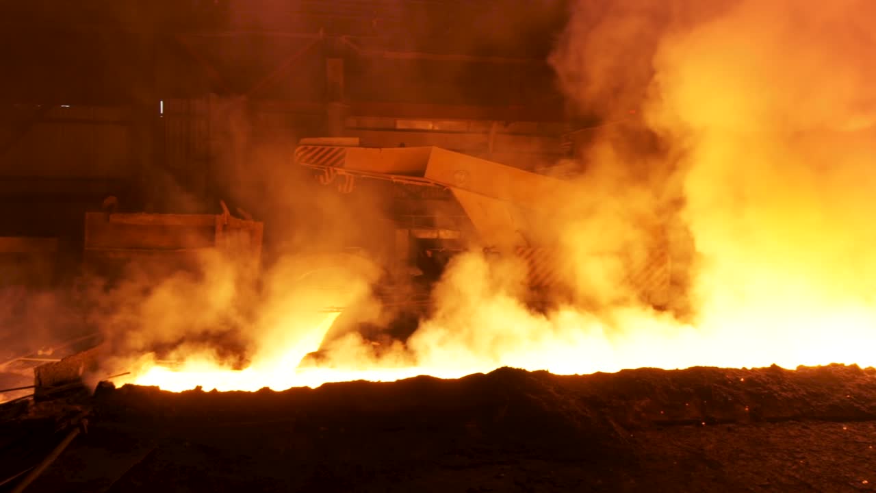 proceso de fabricación de acero por la noche