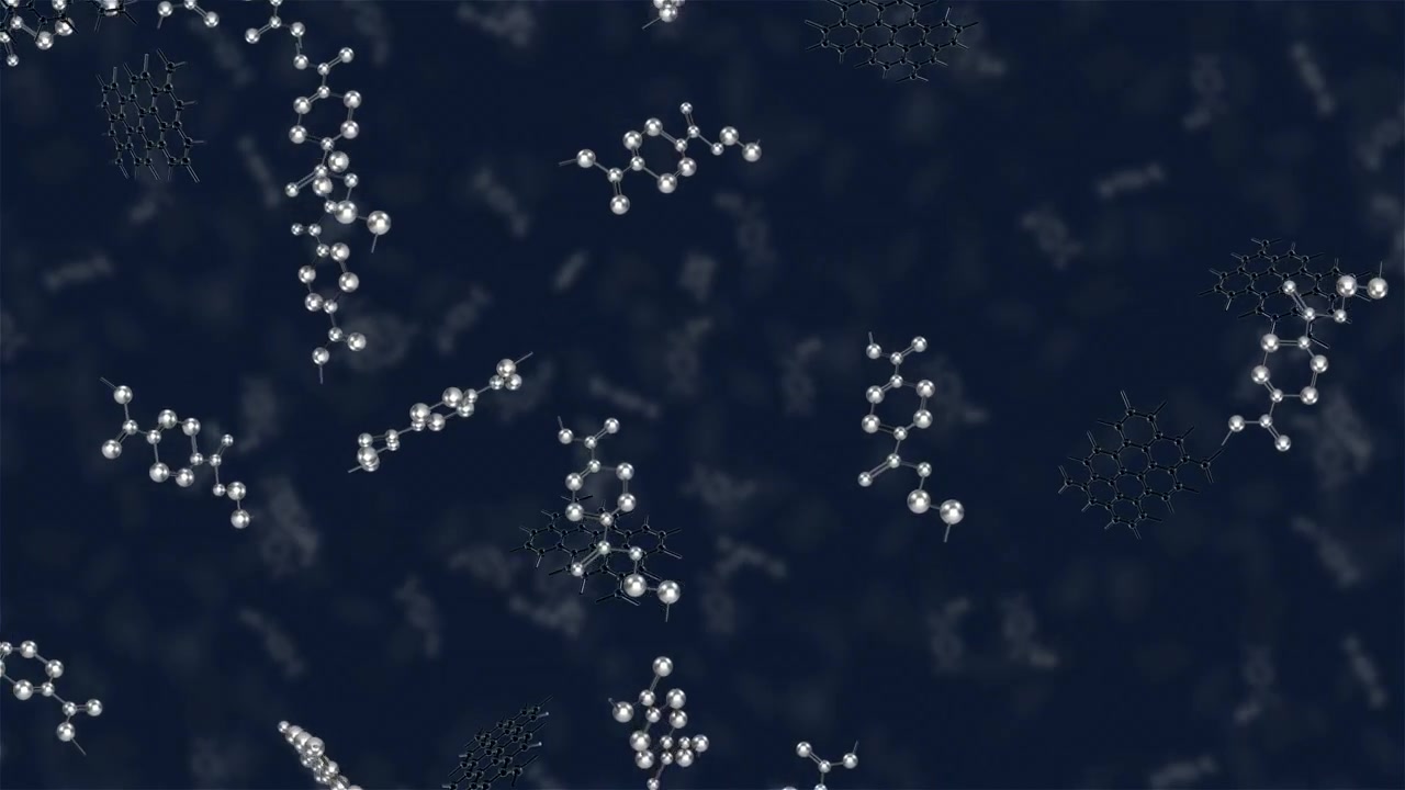 Graphene Nanoplatelets PET molecules zoom in. This 3D animation zooming into graphene nanoplatelets and Polyethylene Terephthalate molecules can also be used in reverse if you need to zoom out.