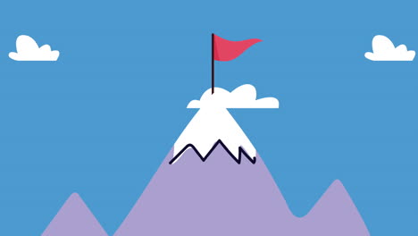 success flag in mountain animation