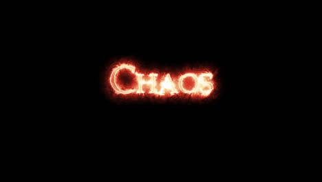 chaos written with fire. loop