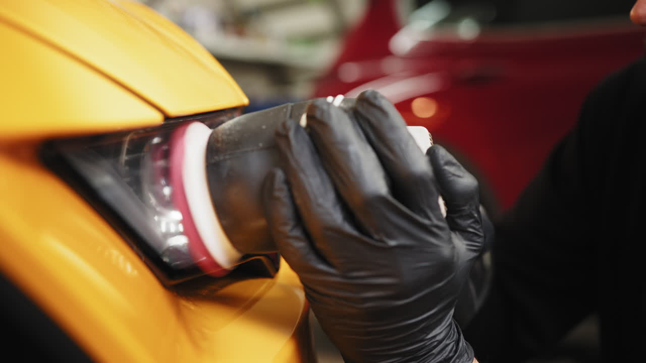 detalles de automóviles - pulido de los faros