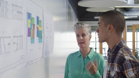 woman and man working in a creative office