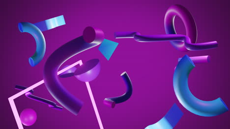 animación de formas 3d abstractas sobre un fondo púrpura