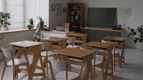 empty modern classroom interior