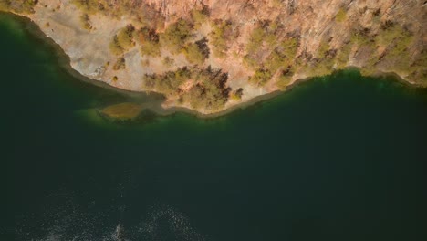 Aerial-drone-footage-of-iron-ore-quarry-in-Pennsylvania