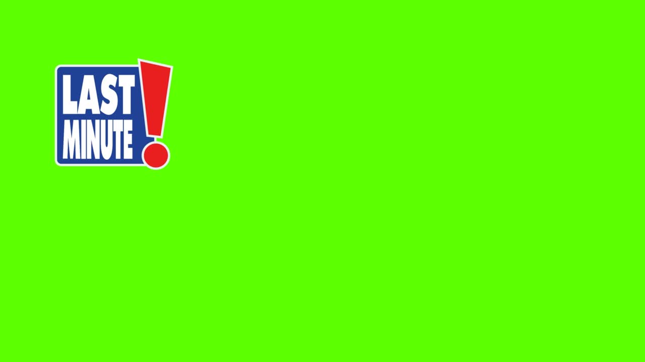 녹색 화면에서 크로마 키에 박이는 사각형 안에 마지막 순간 단어. 만화, 2d 애니메이션, 루프 영상 4k