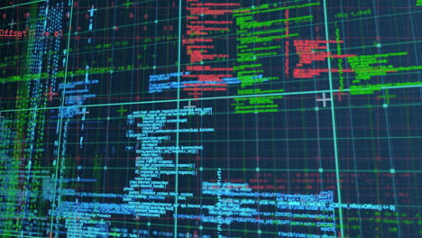 animación del procesamiento de datos científicos sobre un fondo oscuro