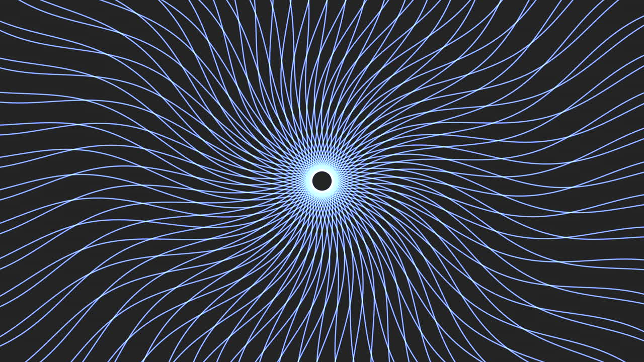 patrón de líneas espirales futuristas en degradado negro