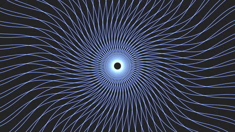 Futuristic spiral lines pattern on black gradient