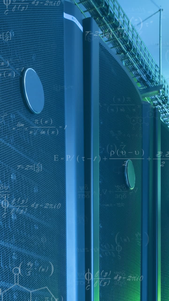 animacja równań matematycznych w pokoju serwerowym