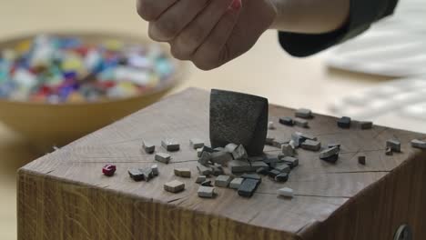 Mosaic Artist Working on a Piece