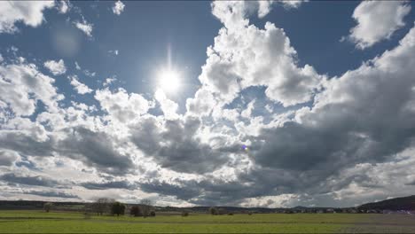 timelapse of clouds and sun with nice weather in nature