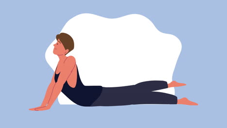 joven practicando el carácter de yoga