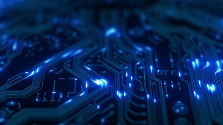 Red web de IA, placa de circuito tecnológico