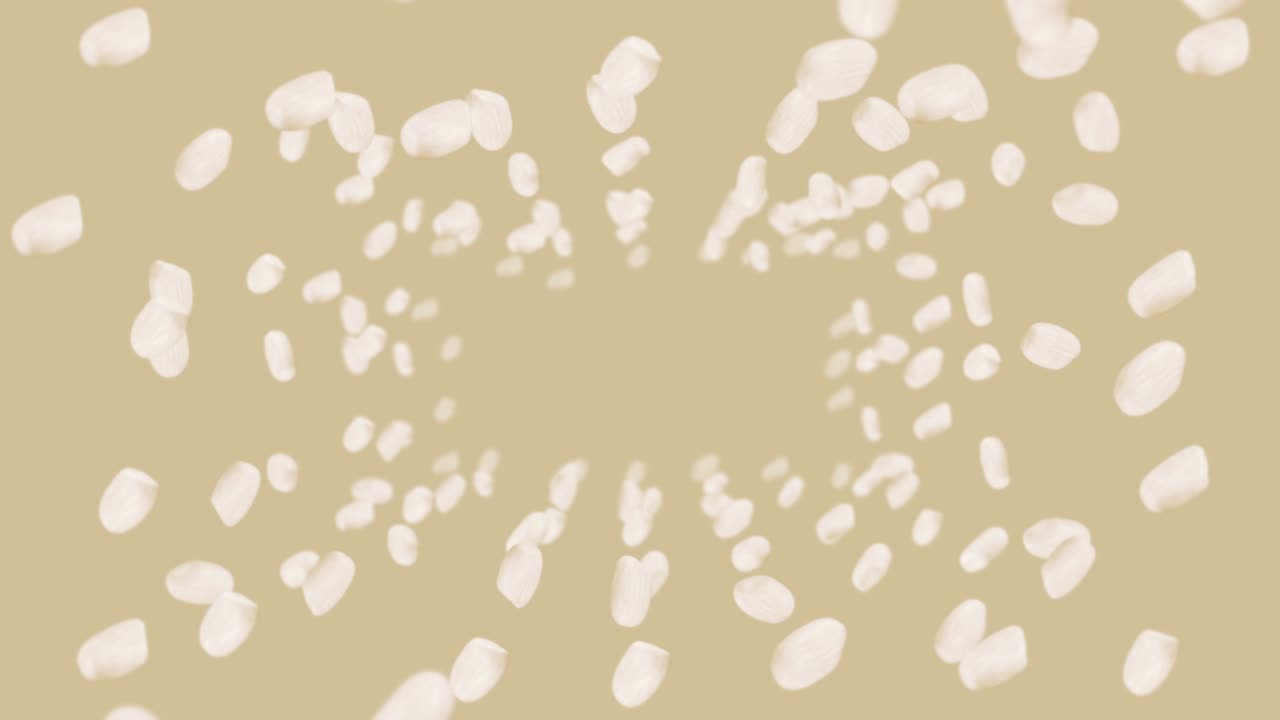 갈색 배경에 많은 을 날려. . 은. 채식주의자. 건강한 음식.  회전의 3d 루프 애니메이션.