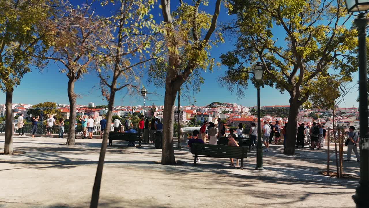 Cityscape view from a park in Lisbon, Portugal