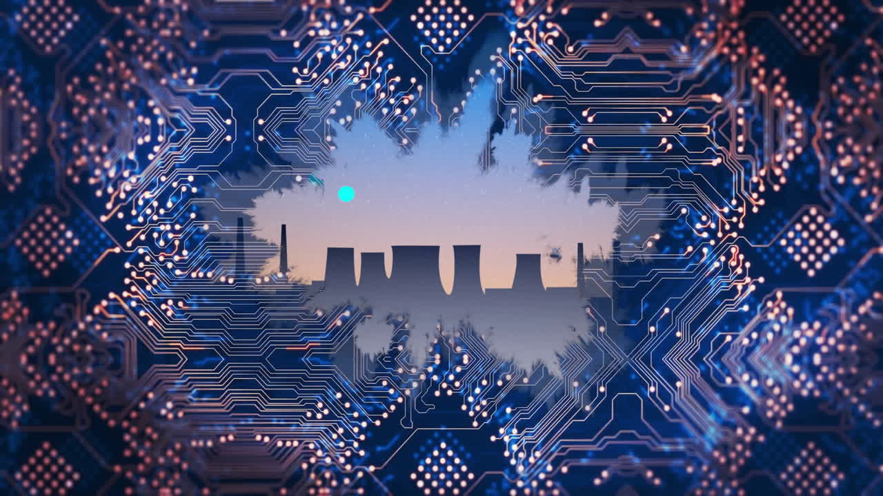 Animation of network of connections over cityscape