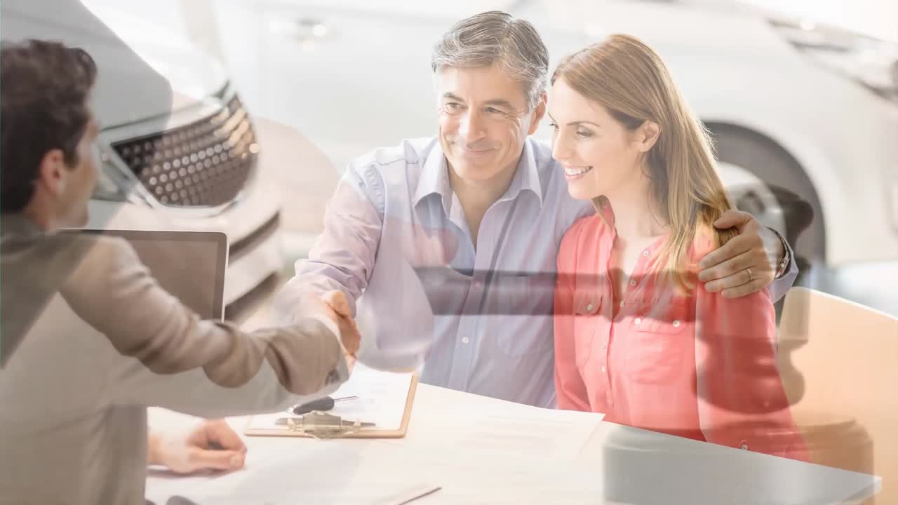 animación digital del ejecutivo de ventas estrechando la mano con el cliente 4k