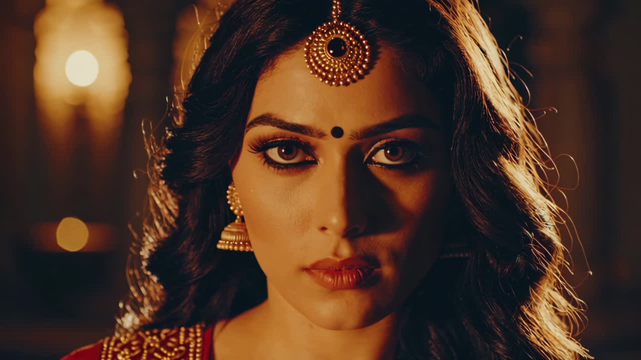 mujer india en traje tradicional