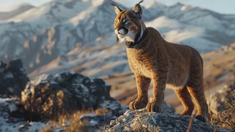 lynx in a mountain landscape