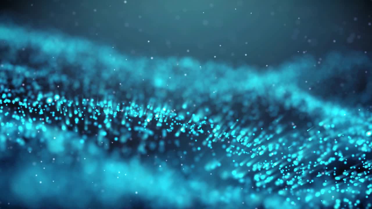 fondo popular abstracto azul brillante partículas de polvo estrellas chispas bucle de onda animación 3d 4k