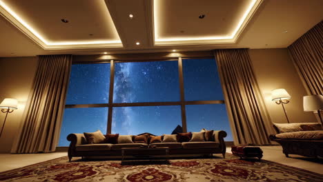 luxurious interior view of pyramids at night