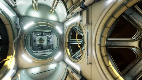 exploration of an advanced space station interior with high tech features
