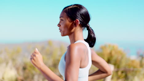 Fitness,-training-and-woman-running-outdoors