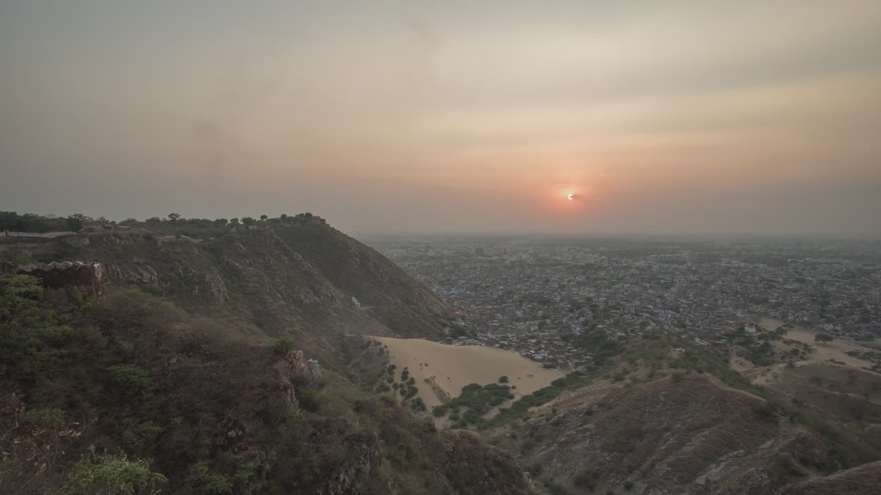 Sunset View from a Hilltop in India