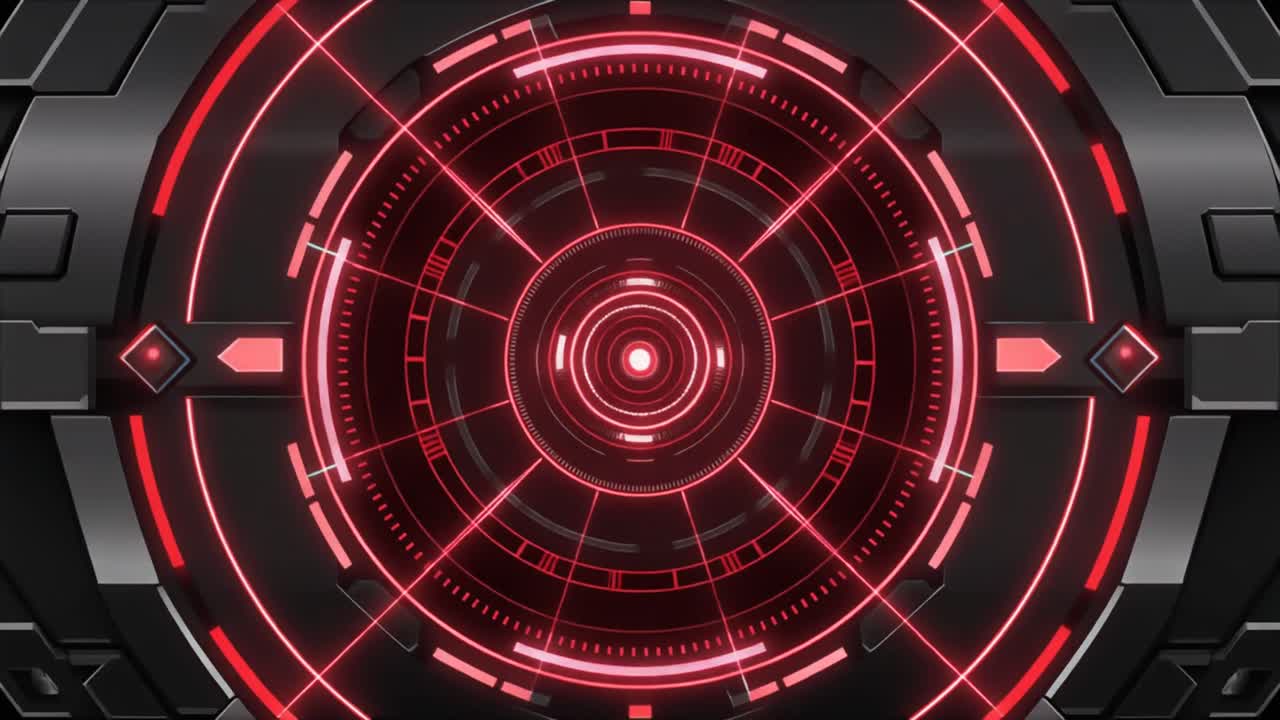 High-Tech Red Laser Target Scanning Animation