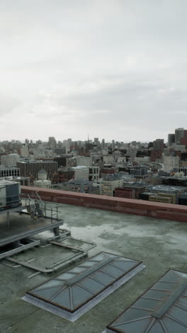 rooftop cityscape view on an overcast day