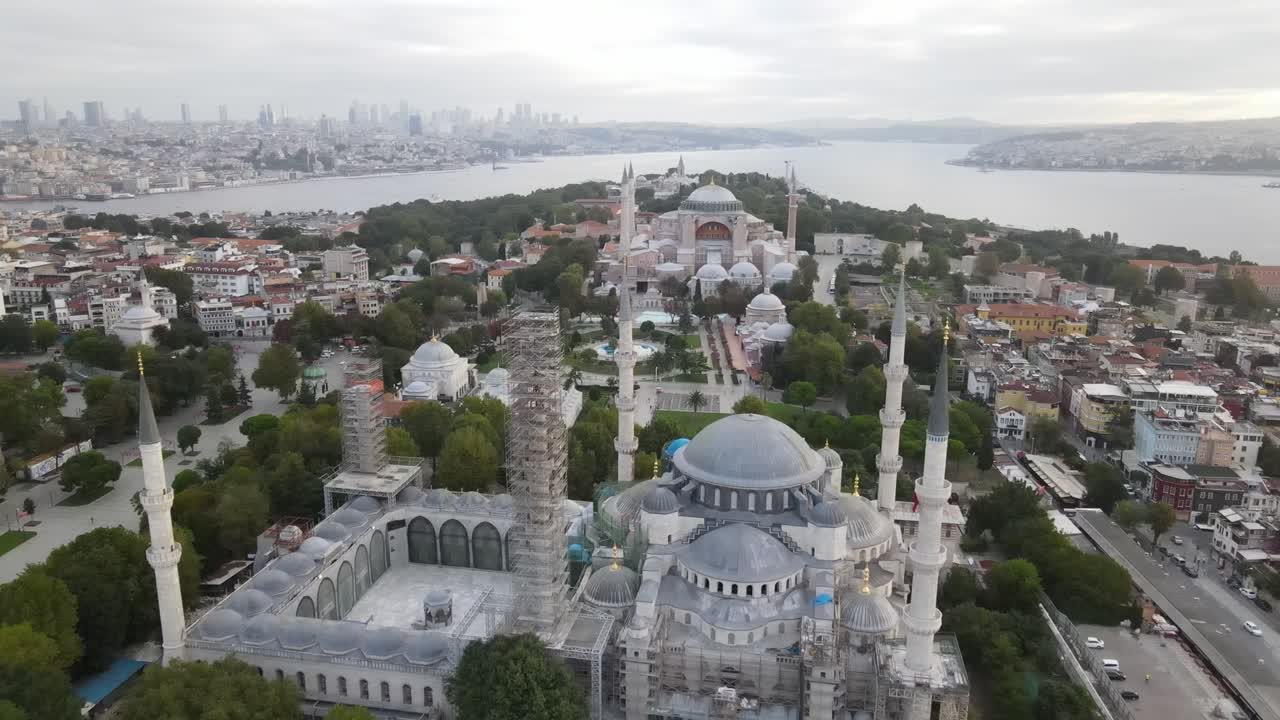 vista aérea estambul ayasofya mezquita santa sofía
