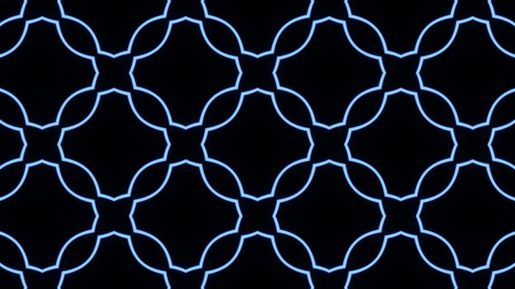 Pulsation of a bright looped kaleidoscope of abstract shapes
