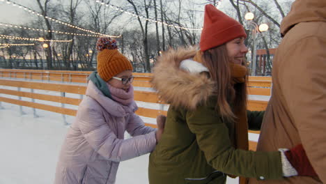 family ice skating fun