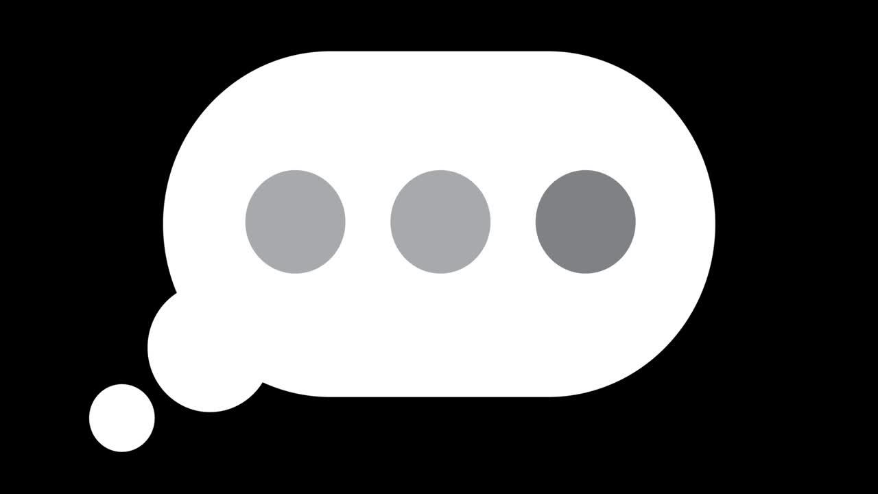 Simple element of a Thought bubble popping up with loading dots and Crisis word.