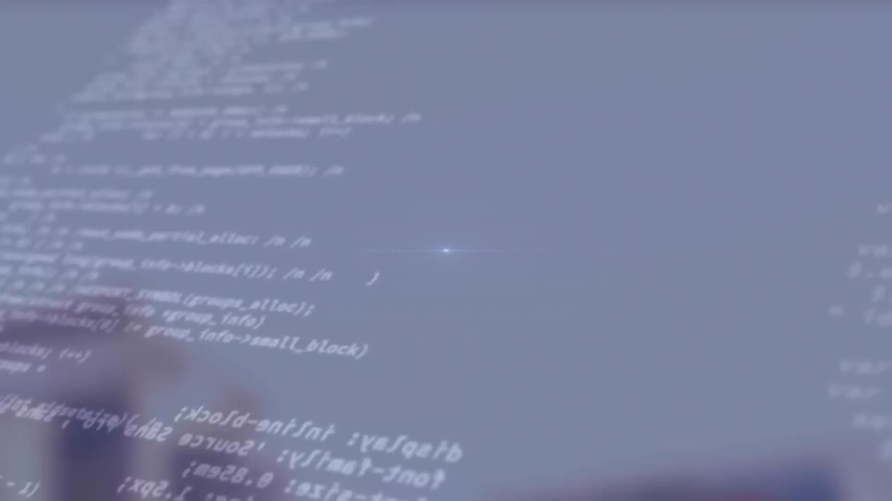 animación de números cambiantes y punto de luz azul sobre el procesamiento de datos contra un fondo gris.