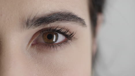 ojo de mujer hermosa mirando de cerca a la cámara reflejo del iris belleza humana natural