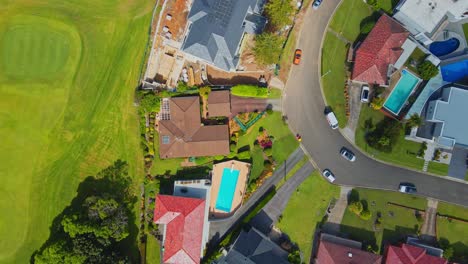 drone shot of houses and golf course in sydney australia-2