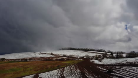 winter landscapes with forest and hills