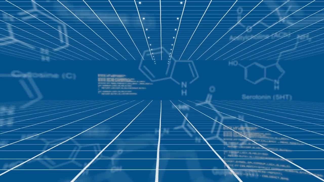 파란색 배경의 텍스트와 디지털 데이터