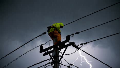 stormy weather power line repair