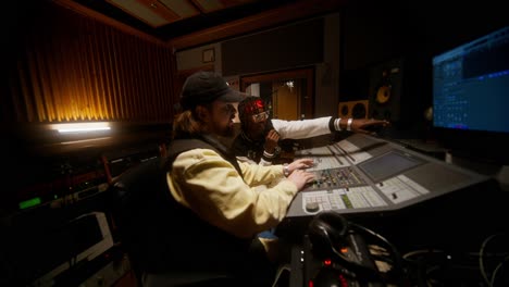 music production in recording studio