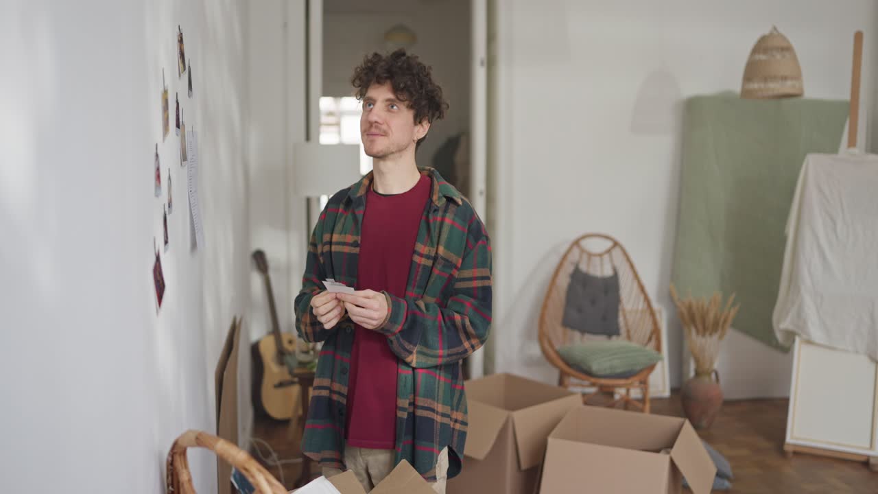 Man Planning Interior Design in a New Apartment