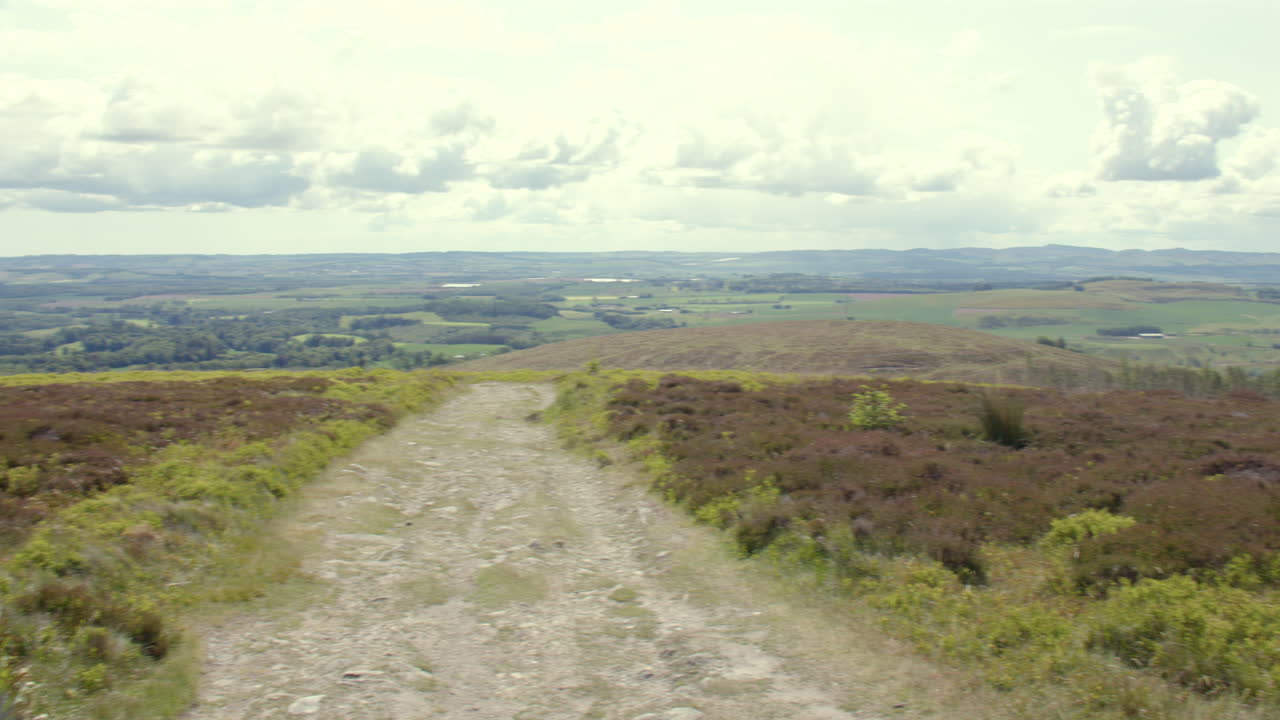 Extra Wide panning shot of the angus glens and Glen Clova Valley near Kirriemuir