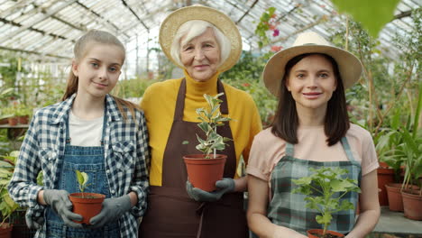 three generations of gardeners