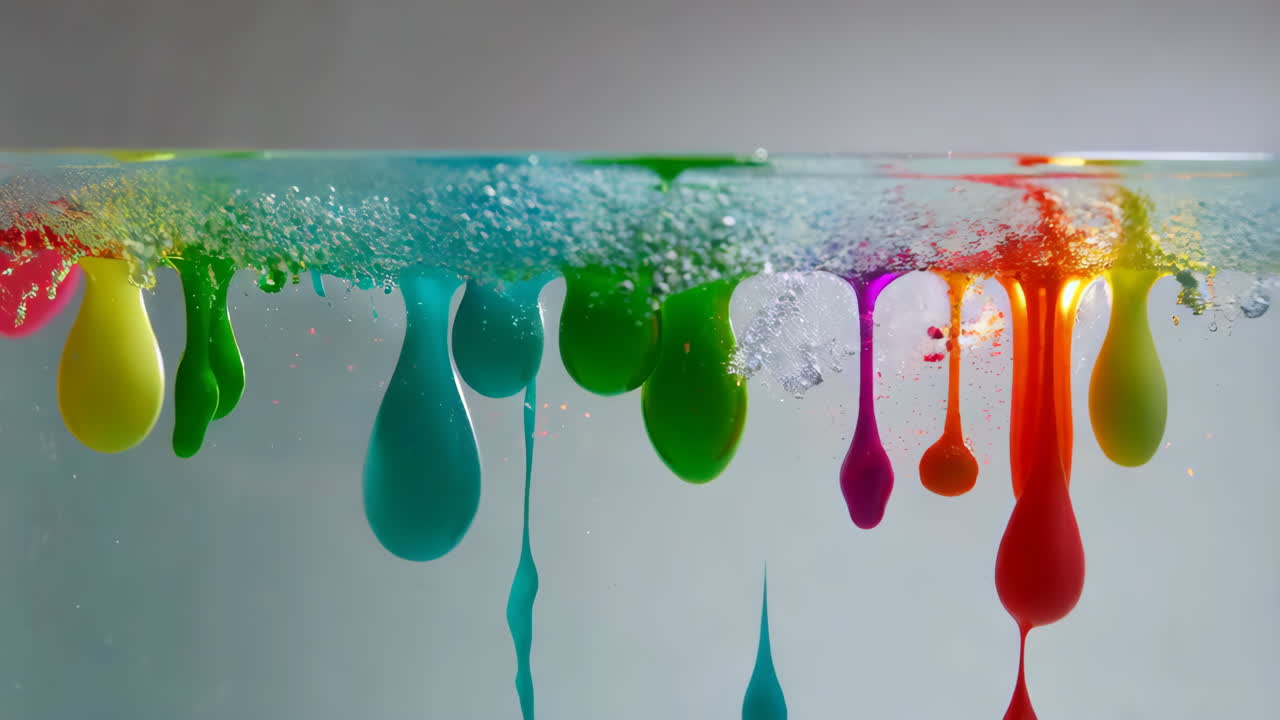 Colorful Drops in Water