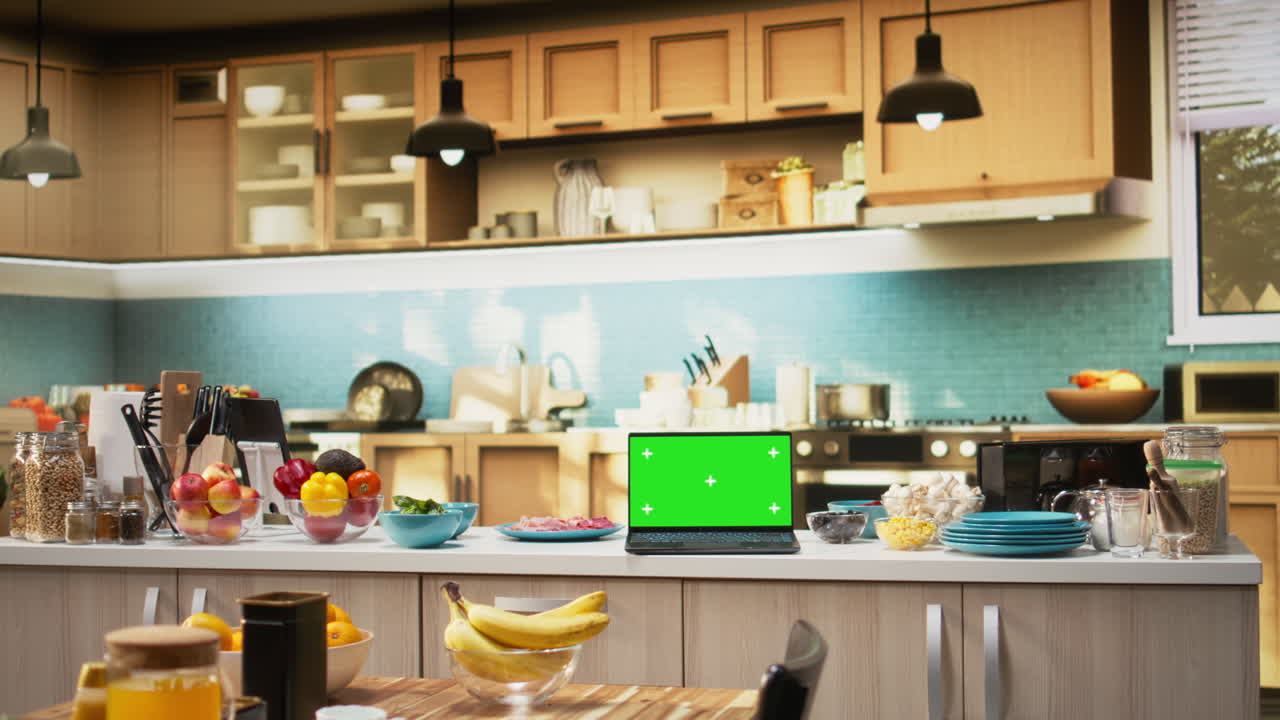 Isolated mockup with elegant kitchen interior and countertop