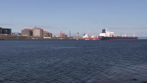 Pan-shot-of-Oil-and-Gas-Terminal-near-Stavanger,-Norway